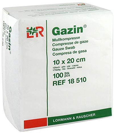 GAZIN Mullkomp.10x20 cm unsteril 12fach Op 100 St