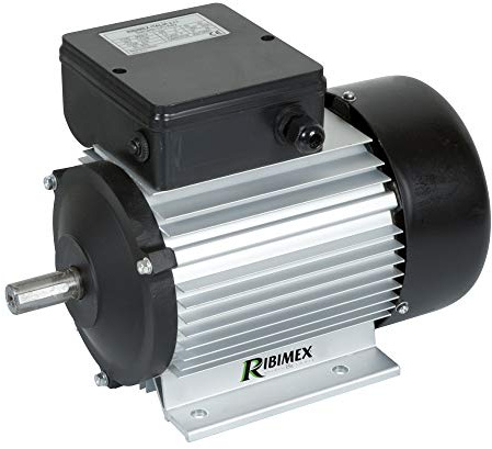Ribimex Motore Elettrico Monofase 2 CV, 1400 Giri/Min, Carter in Lega di Alluminio Pressofuso, Rotazione Reversibile, Albero in Acciaio C-40 con Diametro 19 mm, Raffreddamento Bidirezionale - M2M14