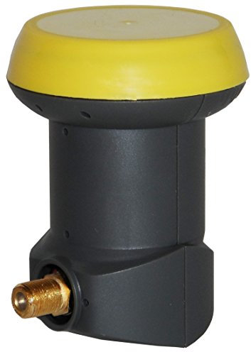 HUMAX Digital Single-LNB 113s-B Gold, Satelliten universal LNB, LTE-Filter, 1 Teilnehmer inkl. Wetterschutzhülle und vergoldete F-Buchse, für digitales Fernsehen in HD, Full HD & 4K UHD, schwarz/gelb