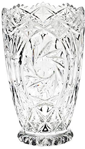CRISTALICA Glasvase Blumenvase Marina Schleuderstern 17,5cm Bleikristall Retro