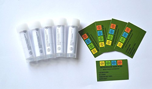10 x Geocaching Paket Set Versteck Tube Schraubverschluss mit Aufkleber und Logstreifen