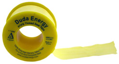 Duda Energy 50 Rolls of 1 x 260 Yellow Teflon Thread Seal Tape 1.2g/cm³, 89 Micron / 3.5 Mil, Pipe Sealant