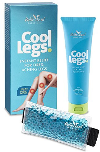 Belle Azul Cool Legs - Arnika Bein Gel 100 ml - Schmerzgel - Lindert sofort geschwollene, schwere, müde, schmerzende Beine - Kühlende entzündungshemmende Wirkung - Made in Spain