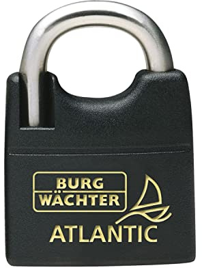 Burg-Wächter NI.SB Vorhängeschloss, 5 mm Bügelstärke, 2 Schlüssel, Atlantic 217 F 30 NI SB, 30 mm, Schwarz