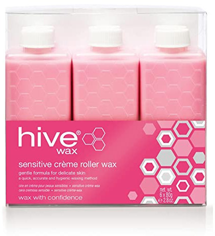 Hive Options Sensitive Cream Wax Roller Depilatory Wax Cartridges 80g - Pack of 6