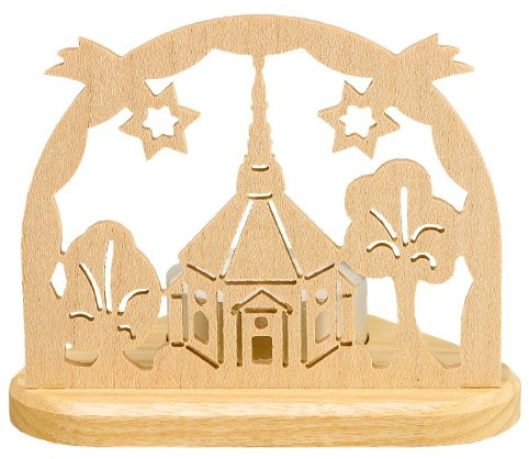 Volkskunstwerkstatt Unger Teelicht Kirchenmotiv - Original Erzgebirge® #0430