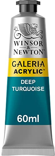 Winsor & Newton 2120232 Galeria Acrylfarbe, hohe Pigmentierung, lichtecht, buttrige Konsistenz, 60 ml Tube - Dunkeltürkis | Einführung Acrylfarbe mit professionellen Pigmenten, perfekt für Anfänger, butterartige Textur, hohe Tönungsstärke
