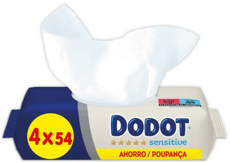 Dodot Toallitas para Bebé Sensitive - Paquete de 4 x 54 Toallitas - Total: 216 Toallitas