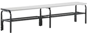 Sypro | Umkleidebank mit Aluminiumleisten | HxT 450 x 350 mm | Länge 1500 mm | anthrazit | Schuhrost