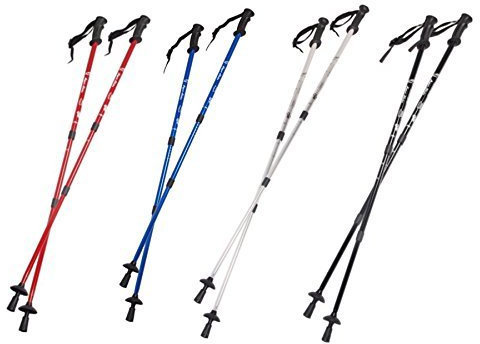 Eurobatt Nordic Walking Stöcke Stock Set 2 Stücke Paar Trekking Wander Länge 65-135cm Farbvarianten Walkingstöcke Anti-Shock Dämpfungssystem (Schwarz)