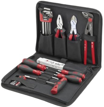Wiha Werkzeug Set Mechaniker gemischt 34-tlg. inkl. Werkzeugmappe I kompakte Grundausstattung inkl. Tasche I robust und platzsparend (36390)