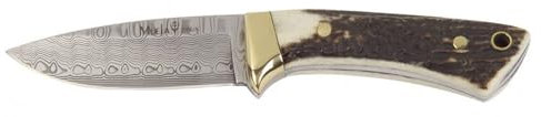 Muela Colibri Damast Jagdmesser, Hirschhorn, Klinge: 7 cm