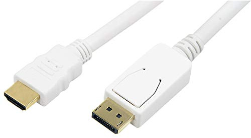 LogiLink CV0055 Display Port zu HDMI Kabel, weiß, 2m