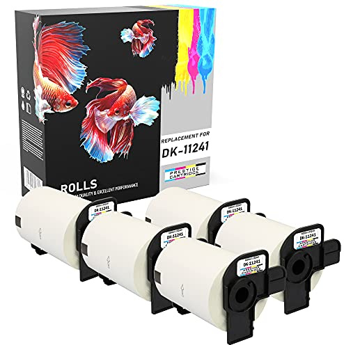Prestige patron 5X DK11241 102 mm x 152 mm fraktetiketter kompatibla med QL-1050 QL-1060N QL-1100 QL-110NWB etikettskrivare (200 etiketter per rulle)