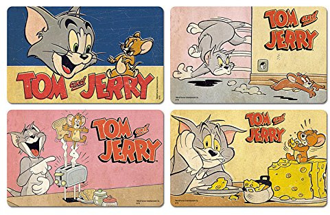 Logoshirt® Tom & Jerry Frühstücksbrettchen, 23x14cm, 4er Set | Spülmaschinenfest, Hitzebeständig, Lizenziertes Originaldesign