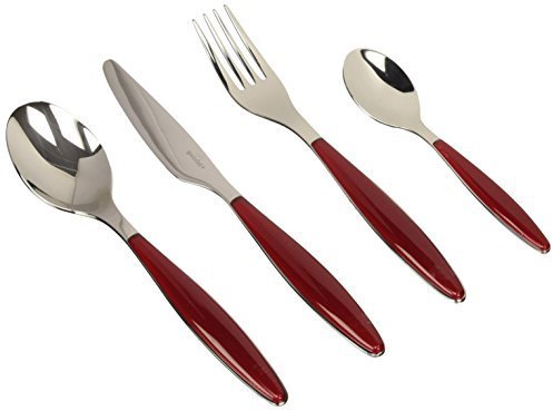Guzzini - Feeling, Set 24 Posate Colorate - Rosso, 15.8 x 7.5 x h25.5 cm - 23000065
