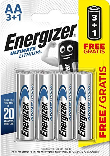 Energizer AA/L91 2900.0 mAh Ultime Piles au Lithium (Lot de 4)
