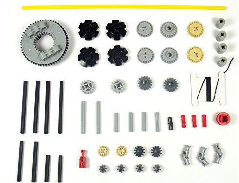 LEGO TECHNIC 52-teiliges Zahnrad und Achs-Set. Lieferung erfolgt wie abgebildet (siehe Beschreibung).