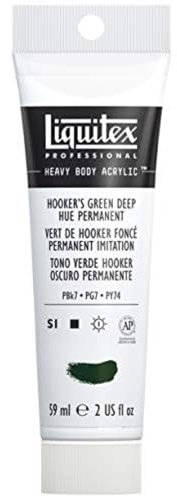 Liquitex 1045225 Professional Heavy Body Acrylic Paint 59 ml Tube, Hooker’s Green Deep Hue Permanent