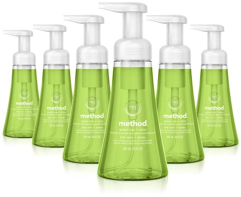 Method Foaming Hand Soap, Green Tea + Aloe, 10 Fl Oz (Pack of 6)