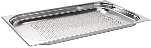 Bandeja de acero inoxidable perforada Vogue (65 mm de profundidad)