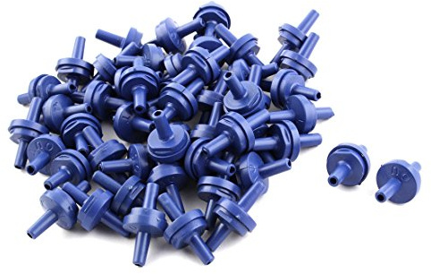 uxcell Plastic Aquarium Air Pump Double Head Check Valves 50 PCS Blue