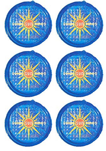 Solar Sun Rings Portable Above Ground Inground Swimming Pool Hot Tub Spa Heating Accessory Circular Heater Solar Cover, Blue (6 Pack)