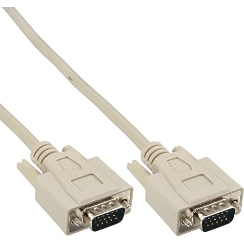InLine 20281 Cavo VGA, Sub-D 15Pin Maschio a Sub-D 15Pin Maschio, 3 m, Beige