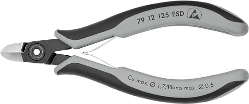 KNIPEX Präzisions-Elektronik-Seitenschneider ESDmit Mehrkomponenten-Hüllen 125 mm, 79 12 125 ESD
