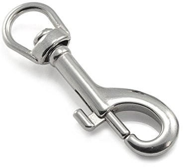 2er Set - Robuster Karabinerhaken M aus rostfreiem Stahl mit Drehgelenk für Hundeleinen / Paracord / Schlüsselanhänger u.v.m. - Marke Ganzoo