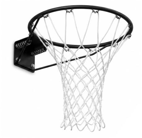 Officiell storlek (45 centimeter) basketring, ring, ring, vitt nät och väggmonteringsfästen. Lämplig för vuxna och barn