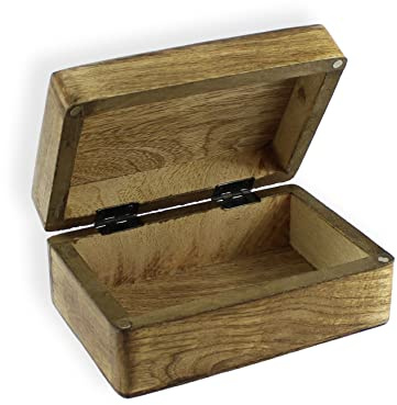 Budawi® Holztruhe Holzbox aus Mangoholz braun mit Magnetverschluss Schatulle Schmuckschatulle