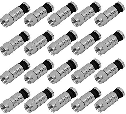20x ARLI F-Kompressionsstecker 7 – 7,5 mm – Wasserdichte Sat F-Stecker F Kompressionsstecker für Koaxialkabel Antennenkabel Kompressionszange mit Kompressionstechnik | Außenbereich geeignet