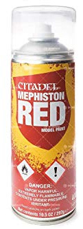 Games Workshop Citadel Bombe sous-Couche - Aérosol Mephiston Red 9920999904506 400 ML (Lot de 1) Noir