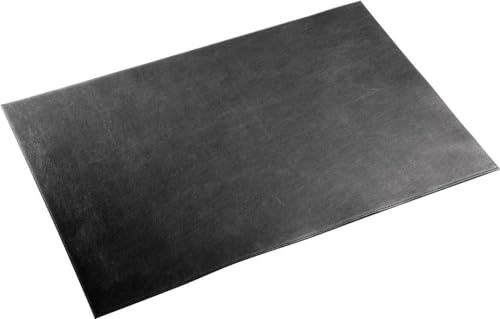 Durable Skrivbordsunderlägg i mjukt läder, 65x45 cm, svart, 730501 | Handgjort skrivunderlägg med dekorativ kantsöm, glidfri fleecelaminerad baksida, äkta mjukt läder, Made in Germany