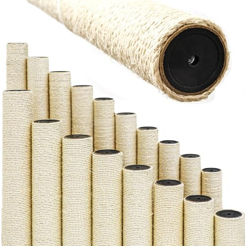 eyepower 7.1 cm Thick: 25 cm Cat Scratching Post Replacement - M10 Extra Sturdy Scratch Posts - 100% Sisal Fabric - Sturdy Cat Pole Spare Parts Climbing Tree Rope Replacement Scratcher Poles for Cats
