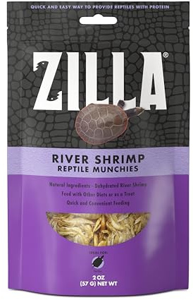 Zilla Reptile Food Munchies River Shrimp for Turtles, Salamanders, Axolotls, and Large Tropical Fish, 2-Ounce