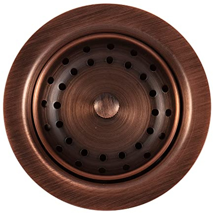 Sinkology Kitchen Sink Basket Strainer Drain TB35-01,Antique Copper