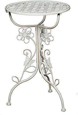 linoows Romantischer Jugendstil Blumentisch, Beistelltisch, Nostalgie Eisen Tisch
