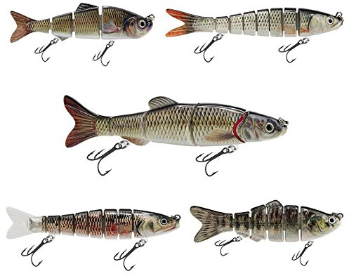 Wobbler Set aus 5 Kunstköder Angelköder Jerkbait Spinner optimal zum Raubfischen für Hecht, Wels, Dorsch, Spinner, Zander