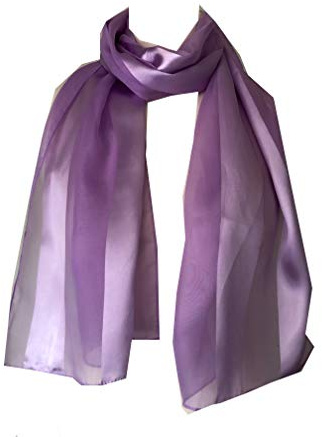 Pamper Yourself Now Plain Lilac Faux Chiffon and Satin Style Striped Scarf Thin Pretty Scarf Great for Any Outfit Lovely Gift