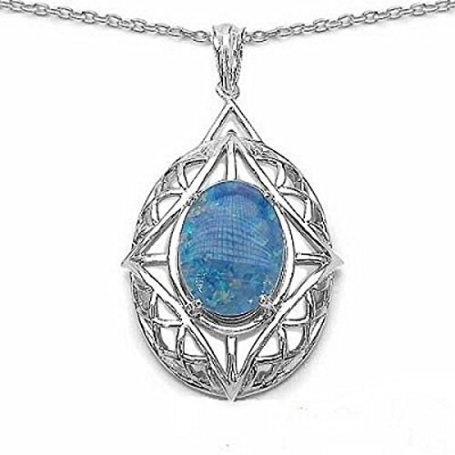 Schmuck-Schmidt-Collier/Kette mit großem Pinfire-Opal/Welo-Opal-Anhänger-4,85 Karat