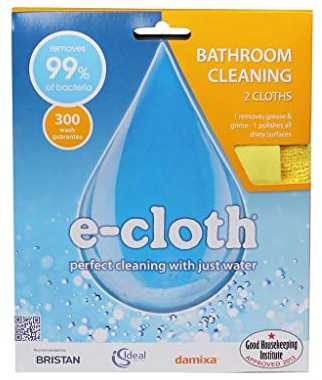 E-Cloth Bathroom Pack 2 Cleaning Cloths Removes Grease & Grime