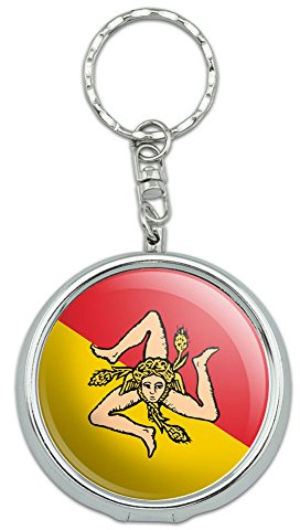 Graphics and More Portable Travel Size Pocket Purse Ashtray Keychain Country National Flag O-S - Sicily National Country Flag