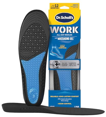Dr. Scholl's Work All-Day Superior Comfort Insoles (with) Massaging Gel, Men, 1 Pair, Trim to Fit