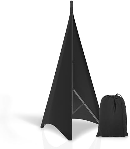 Pyle PSCRIM2B Universal-Beleuchtungsstativ Scrim zweiseitiges Stativ Lautsprecher Ständer Stretch Cover schwarz