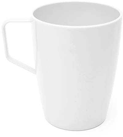 Harfield Beakers/Mugs with Handle (White 280ml) Pack of 4 Virtually Unbreakable Polycarbonate Plastic