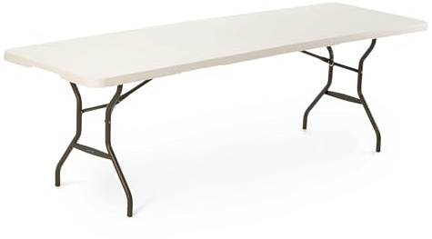 LIFETIME 80270 8 x 2.5 ft (244 x 76cm) 8-10 People Rectangular Light Commercial Fold-in-Half Folding Table