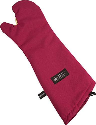Carlisle FoodService Products KT0218 Cool Touch Flame Conventional High Heat Intermittent Flame Protection up to 900°F Oven Mitt, 17 Length, Red