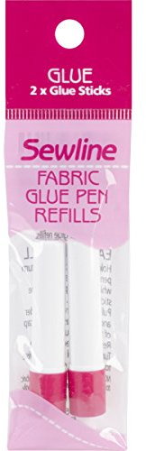 Sewline FAB50013 Refill for textile glue stick, water-soluble, 2 pieces, blue